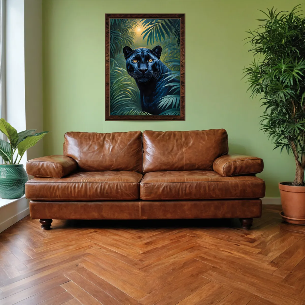 Jungle black panther fine art print for modern interior spaces