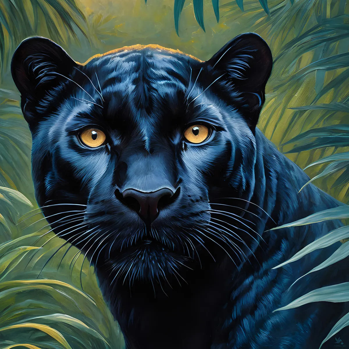 Majestic black panther illustration for statement walls