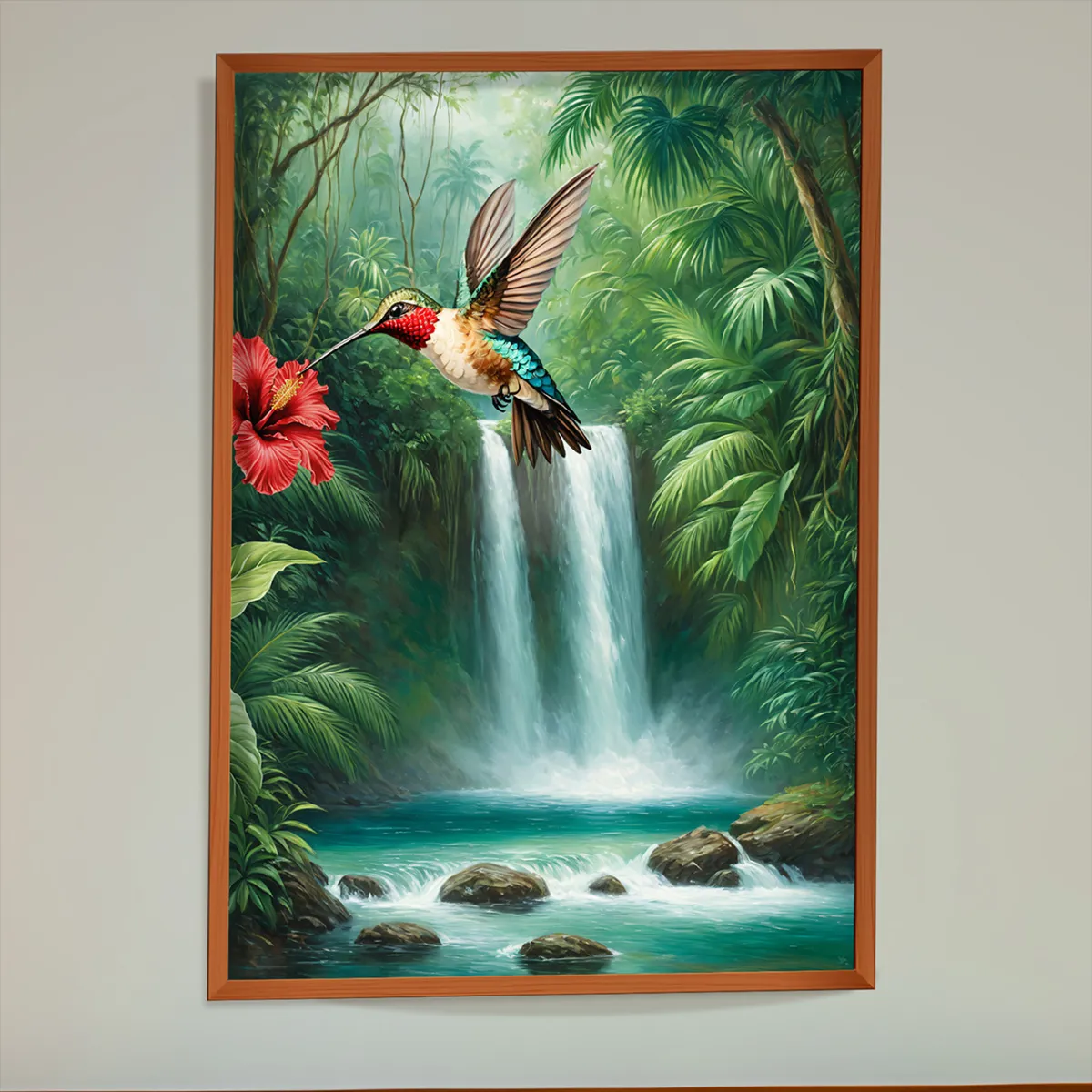 Hummingbird fine art print created for statement wall decoration
