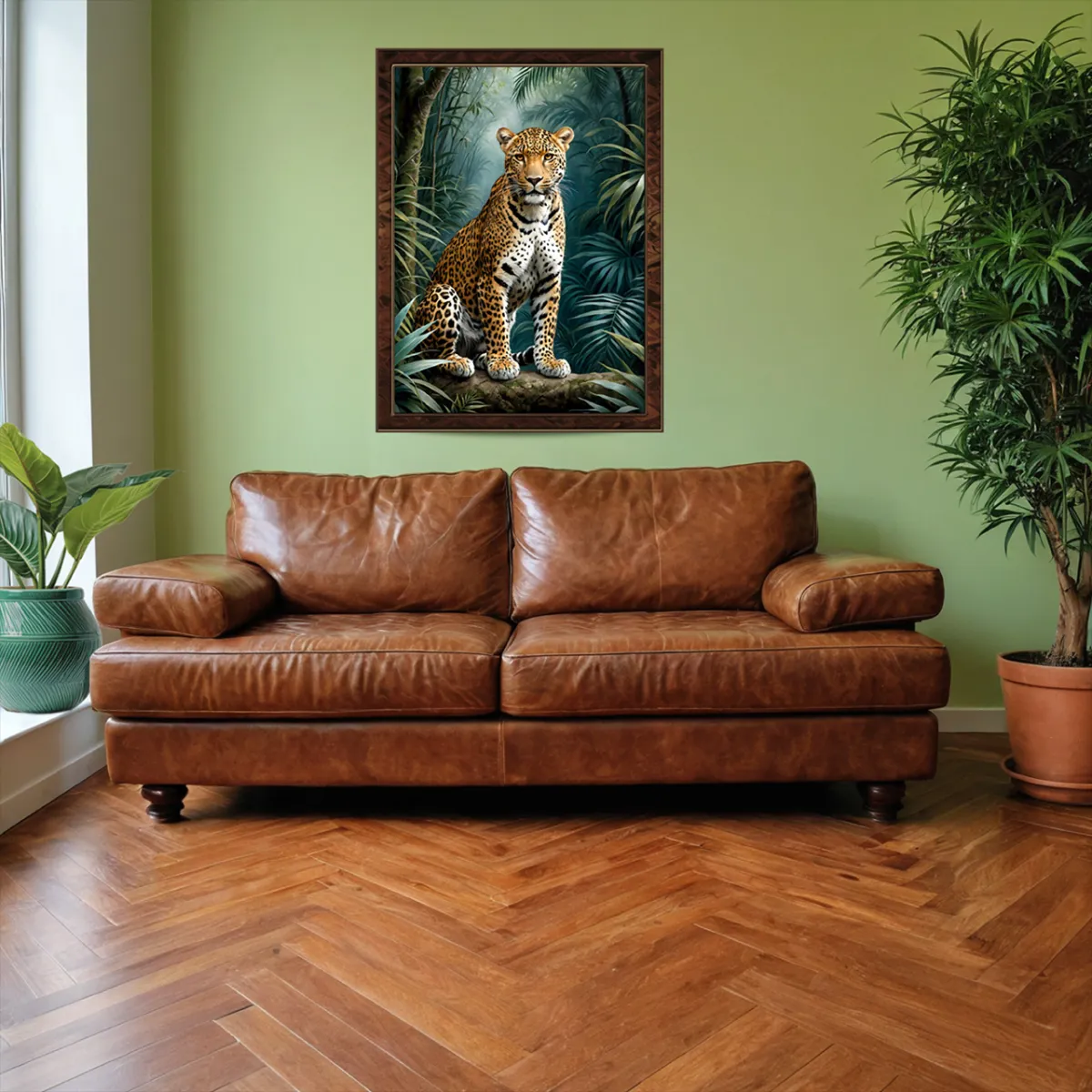 High-resolution leopard artwork for large-format printing