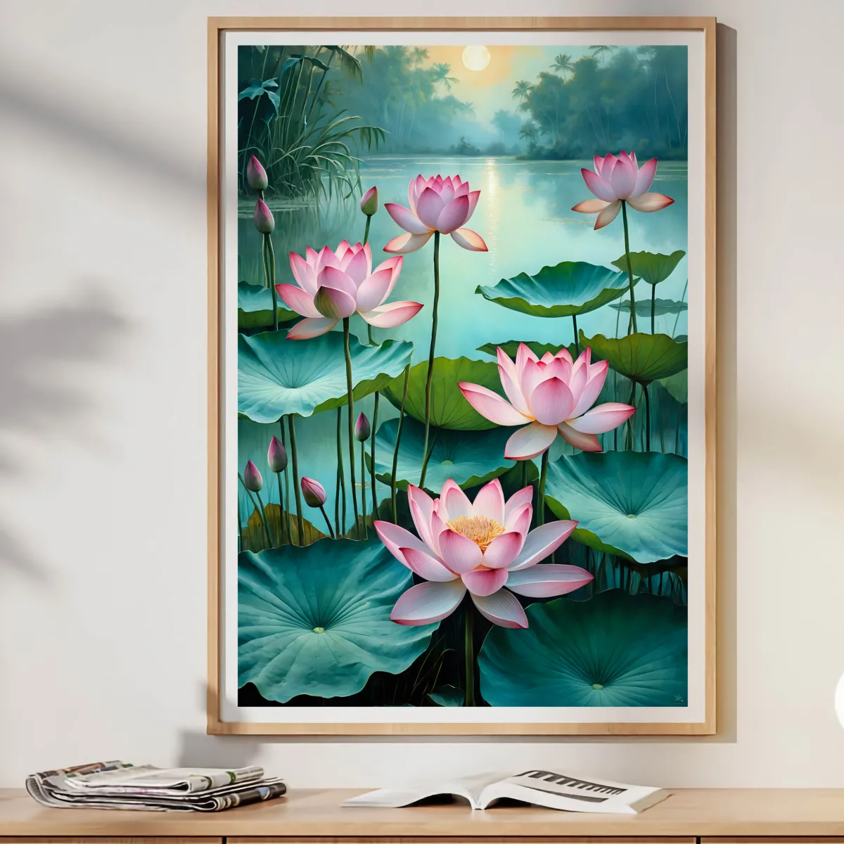 lotus flower artwork inspired by tropical nature