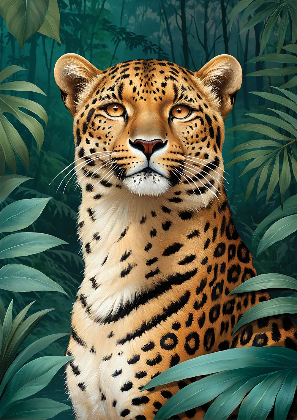Leopard wall art printable, fine art poster up to A0
