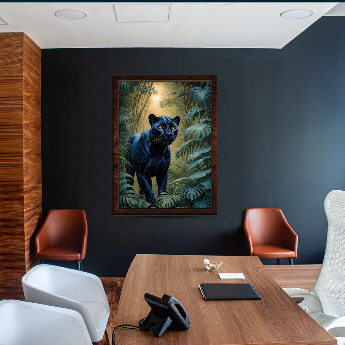 Large tropical black panther decor digital download