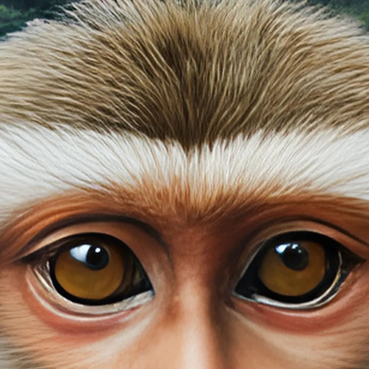 Eyes of Andaman - close-up detail of crab-eating macaque amber eyes, fine art wildlife portrait