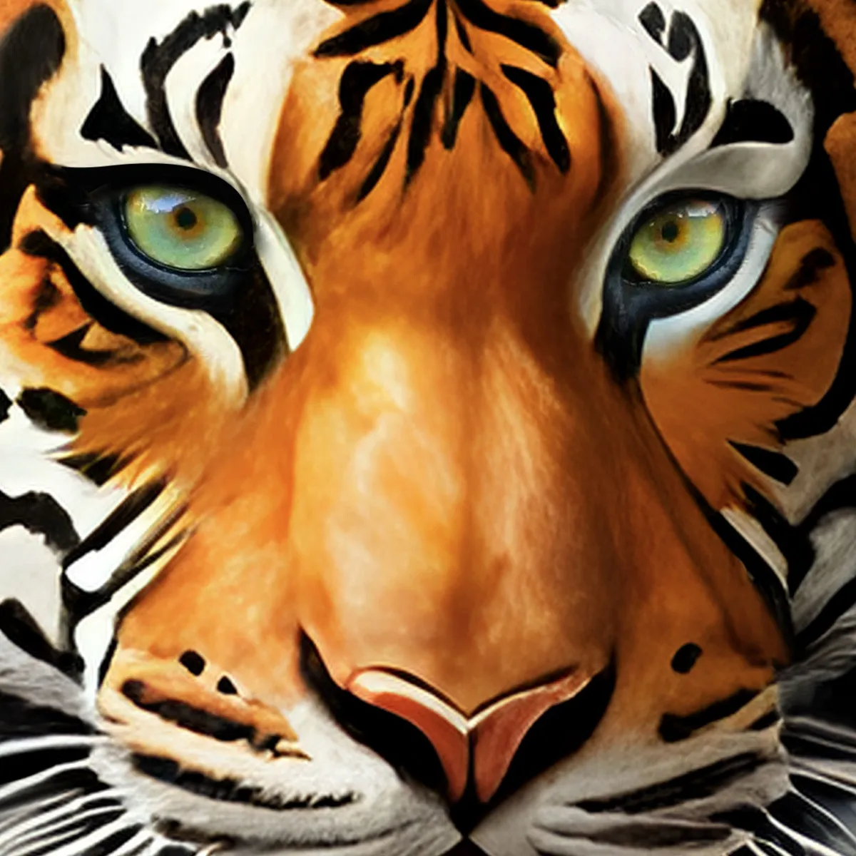 A penetrating close-up gaze of a powerful tiger's golden-green eyes.