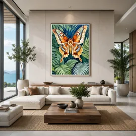 Luxury hotel reception featuring oversized statement wall art, premium hospitality interior design inspiration for architects and boutique hotel projects.