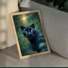 Black panther illustration designed for large-format wall display