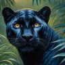 Majestic black panther illustration for statement walls