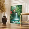Tropical hummingbird illustration designed for large wall displays