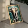 Wildlife elephant wall art in lush jungle setting
