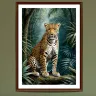 Tropical leopard illustration designed for large wall displays