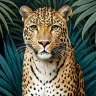 Cinematic tropical leopard poster digital download