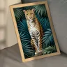 Sophisticated tropical leopard decor printable poster