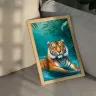 Tiger head artwork with refined painterly texture
