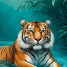 Tiger wall art printable, high resolution poster up to A0