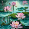 Lotus wall art printable, fine art poster up to A0