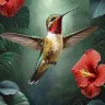 Hummingbird wall art printable, fine art poster A0