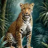 Leopard illustration printable, fine art poster up to A0