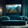 Tropical panoramic wall print with exotic forest bird