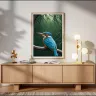 Thailand Wildlife poster featuring colorful kingfisher bird