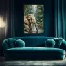 Majestic elephant portrait in lush rainforest setting
