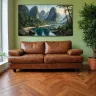     Framed tropical river panorama enhancing a bright and elegant living space