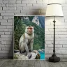 Eyes of Andaman wildlife fine art print leaning against a white brick wall interior