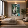 Eyes of Andaman framed wildlife print as statement wall art in a contemporary bedroom