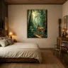 Large TAMAJAD fine art print of an Eld’s deer displayed in a high-end luxury bedroom.