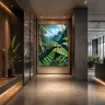 Wallace’s flying frog art print in a luxury hotel lobby