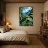 Wallace’s flying frog art print in a bright tropical bedroom